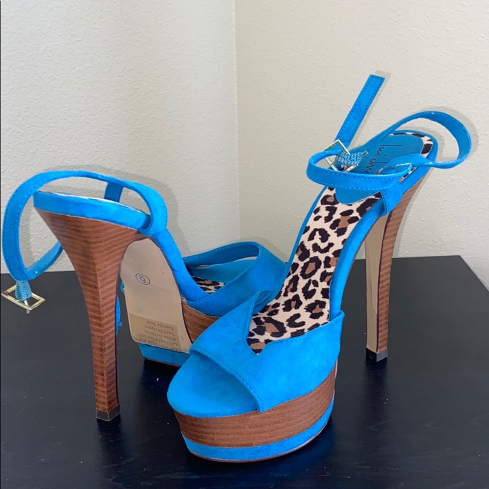 ✨LUICHINY sexy high heels blue velvet